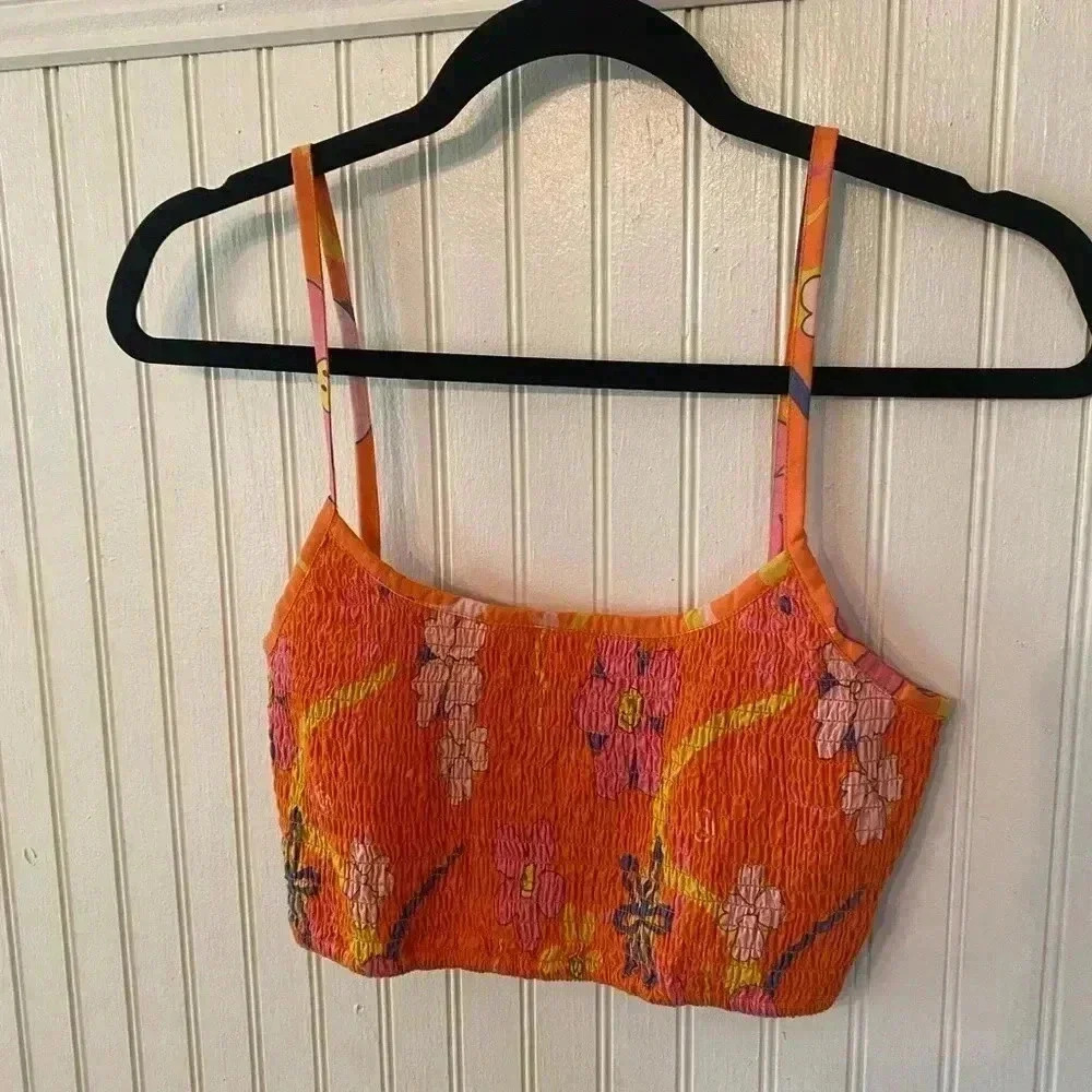 Collusion ASOS cropped floral spaghetti strap tank top - Picture 1 of 5